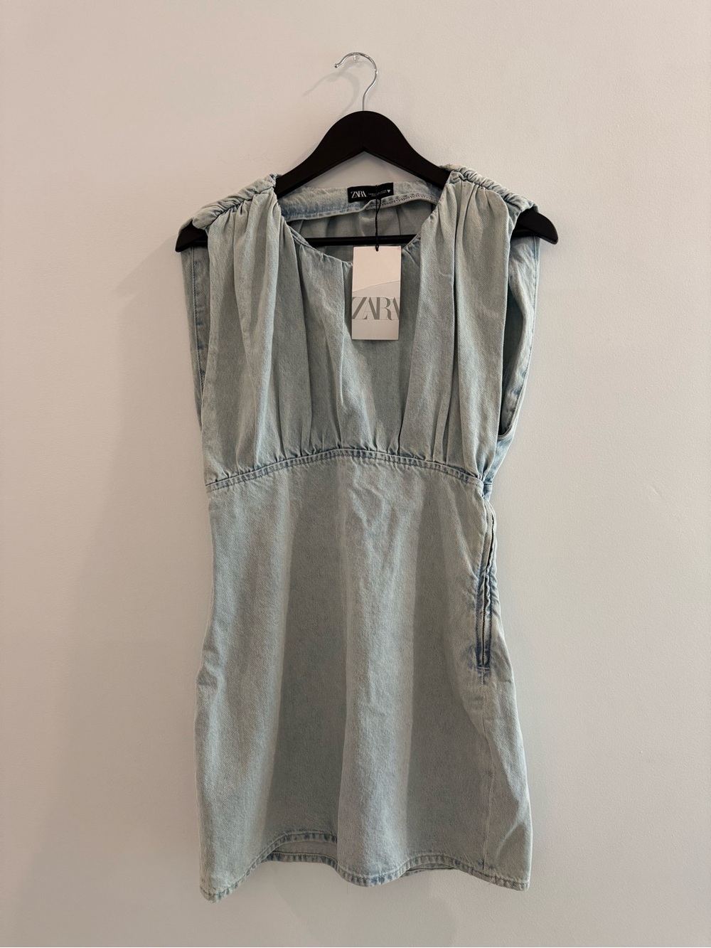 NWT ZARA Light Denim Sleeveless Dress